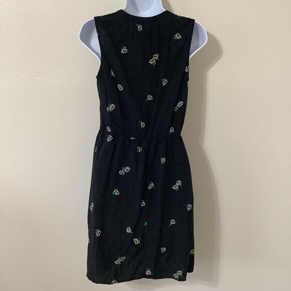 Old Navy Black Floral Cottagecore Summer Tropical Daisy Print Mini Dress Small - Picture 8 of 12